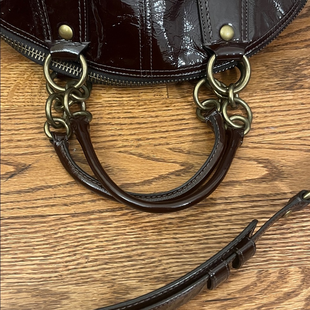 Coach Limited Edition Francine Chocolate Brown Patent Leather Legacy 12295 - Picture 5 of 16